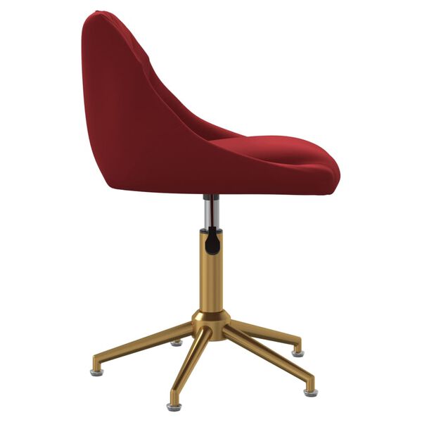 vidaXL Chaise pivotante de salle &agrave; manger Rouge bordeaux Velours