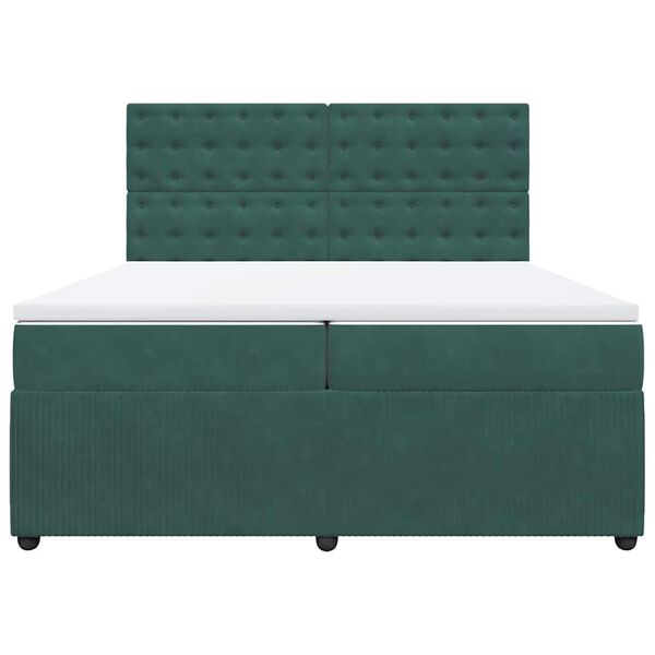 vidaXL Sommier à lattes de lit et matelas Vert foncé 200x200cm Velours