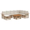 vidaXL Ensemble de canap&eacute; de jardin 9 pc Blanc Naturel et Cr&egrave;me