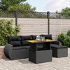 vidaXL Salon de jardin 6 pcs avec coussins noir r&eacute;sine tress&eacute;e