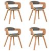 vidaXL Chaises &agrave; manger lot de 4 gris clair bois courb&eacute; et tissu