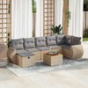vidaXL Salon de jardin avec coussins 8 pcs beige r&eacute;sine tress&eacute;e