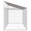 vidaXL Cage pour chien avec toit Argent&eacute; 600 x 200 x 256 cm