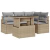 vidaXL Ensemble de canap&eacute; de jardin 5 pc Beige Poly rotin