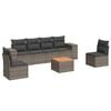 vidaXL Salon de jardin avec coussins 7 pcs gris r&eacute;sine tress&eacute;e