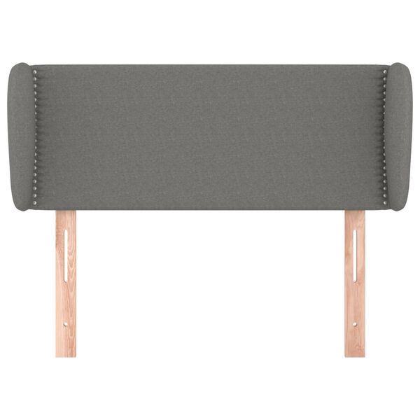 vidaXL T&ecirc;te de lit avec oreilles Gris fonc&eacute; 93x23x78/88 cm Tissu