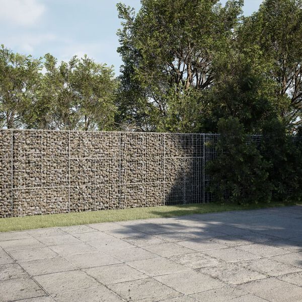 vidaXL Panier gabion avec couvercle 400x50x150 cm fer galvanis&eacute;