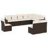 vidaXL Salon de jardin 10 pcs avec coussins marron r&eacute;sine tress&eacute;e