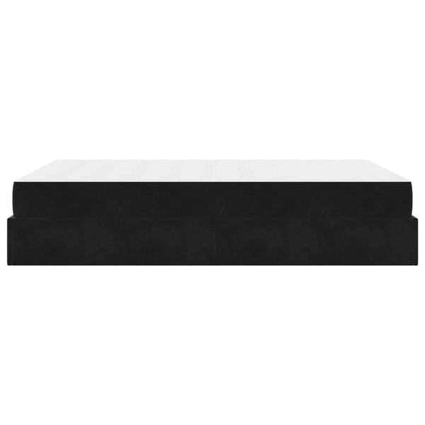 vidaXL Cadre de lit avec matelas avec matelas 2 pcs Noir Velours