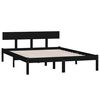 vidaXL Cadre de lit sans matelas noir bois massif 120x200 cm