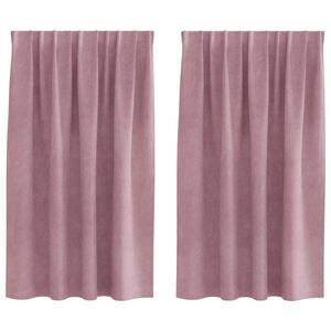 vidaXL Rideaux occultants 2 pcs Rose fonc&eacute; 140 x 140 cm Velours