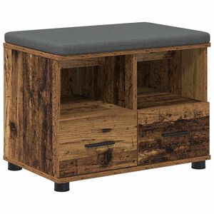 vidaXL Banc d'entr&eacute;e avec coussin Bois ancien 60 x 38 x 46 cm