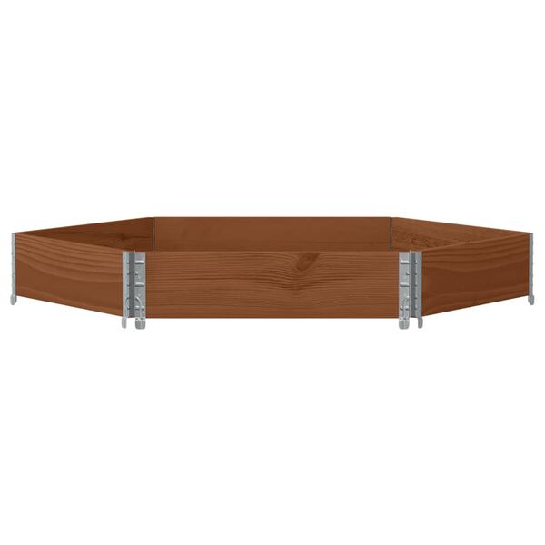 vidaXL Lit sur&eacute;lev&eacute; hexagonale marron 160x160 cm bois pin massif