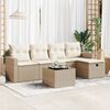 vidaXL Salon de jardin avec coussins 6 pcs beige r&eacute;sine tress&eacute;e