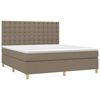 vidaXL Sommier &agrave; lattes de lit avec matelas Taupe 180x200 cm Tissu