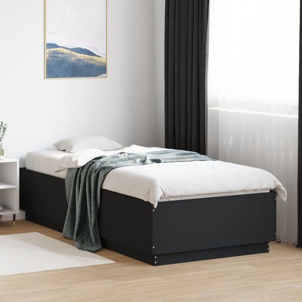 vidaXL Cadre de lit sans matelas noir 90x200 cm