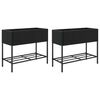 vidaXL Jardini&egrave;res avec &eacute;tag&egrave;re 2 pcs noir 90x40x75 cm r&eacute;sine tress&eacute;e