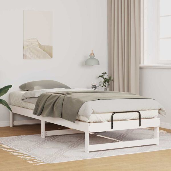 vidaXL Cadre de lit Blanc 80 x 220 cm Pin massif