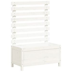 vidaXL Jardini&egrave;re avec support blanc 79x39,5x114 cm bois de pin massif