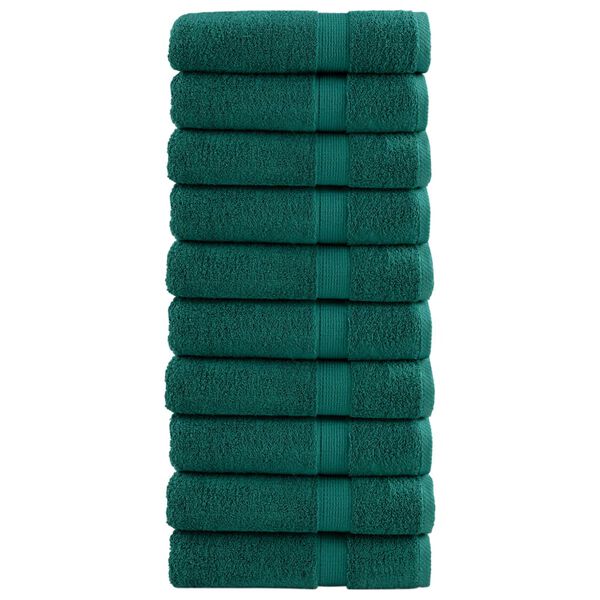 vidaXL Serviettes de douche de qualit&eacute; sup&eacute;rieure SOLUND 10 pcs vert