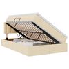 vidaXL Lit de rangement LED avec matelas Cr&egrave;me 120 x 200 cm Tissu