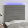 vidaXL T&ecirc;te de lit &agrave; LED Gris fonc&eacute; 90x5x118/128 cm Tissu