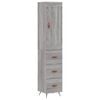 vidaXL Buffet haut Sonoma gris 34,5x34x180 cm Bois d'ing&eacute;nierie