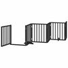 vidaXL Barri&egrave;re pour chien porte pliable 9 panneaux noir bois peuplier