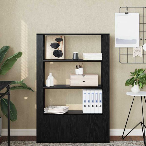 vidaXL Buffet Ch&ecirc;ne noir 30 x 80 x 119.5 cm Bois d'ing&eacute;nierie