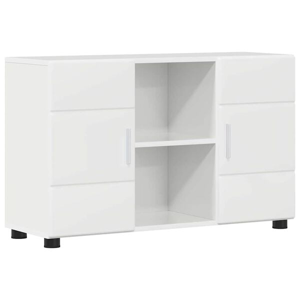 vidaXL Buffet avec &eacute;tag&egrave;re FLORIN Blanc brillant 88,5 x 30,5 x 55,5 cm