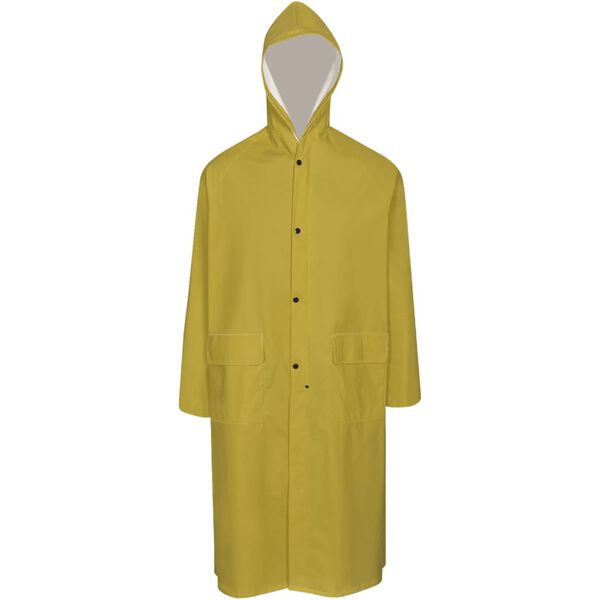vidaXL Manteau de pluie long imperméable résistant à capuche jaune XL