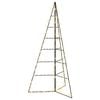 vidaXL Sapin de no&euml;l en m&eacute;tal avec led KUOPIO 140 cm Blanc chaud Acier