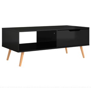 vidaXL Table basse Noir brillant 100x49,5x43 cm Bois d'ing&eacute;nierie