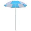 vidaXL Parasol de plage Bleu et blanc 180 cm Tissu