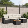 vidaXL Salon de jardin 6 pcs avec coussins noir r&eacute;sine tress&eacute;e