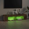 vidaXL Meuble TV avec lumières LED chêne marron 135x39x30 cm