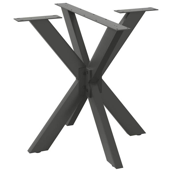 vidaXL Pied de table &agrave; manger en forme d'araign&eacute;e, anthracite, 85 x 85 x (72-73) cm, acier