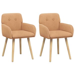 vidaXL Chaises de salle &agrave; manger 2 pc Boucl&eacute; Beige 59 x 57 x 85 cm