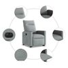vidaXL Fauteuil inclinable électrique gris clair tissu