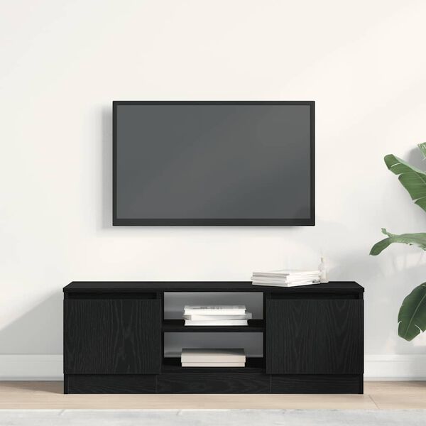 vidaXL Meuble TV chêne noir 102x30x36 cm bois d'ingénierie