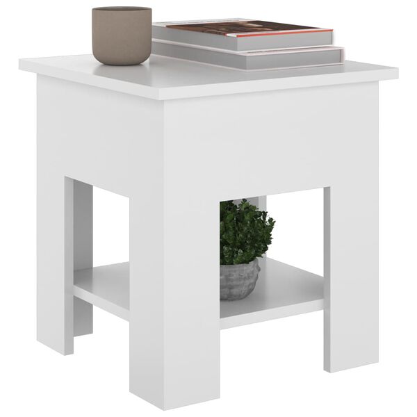 vidaXL Table basse blanc brillant 40x40x42 cm bois d'ingénierie