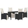 vidaXL Ensemble de salle &agrave; manger pour jardin 5 pc Noir polyrotin