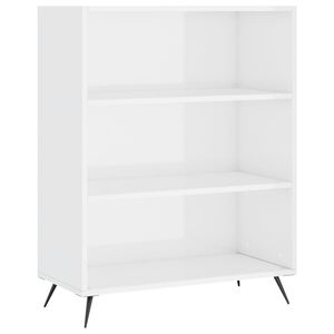vidaXL Biblioth&egrave;que blanc brillant 69,5x32,5x90 cm bois d'ing&eacute;nierie