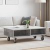 vidaXL Table d'appoint avec roues Gris b&eacute;ton 90 x 50 x 30 cm