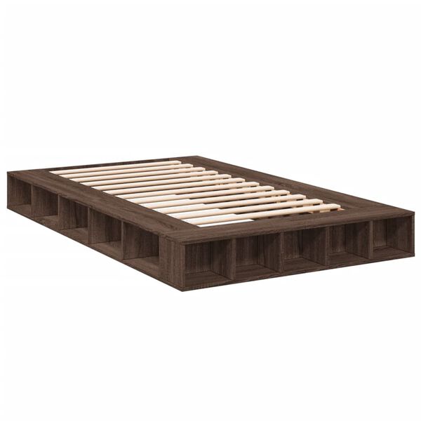 vidaXL Cadre de lit sans matelas ch&ecirc;ne marron 135x190 cm