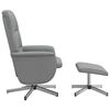vidaXL Fauteuil inclinable avec repose-pied gris clair tissu