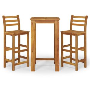 vidaXL Ensemble de bar de jardin 3 pcs bois d'acacia solide