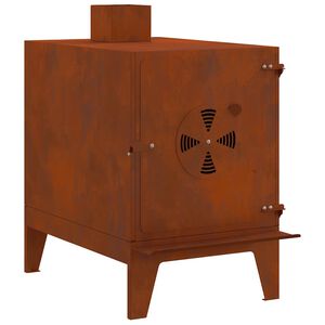 vidaXL R&eacute;chaud de camping 35x50x60 cm acier corten