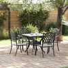 vidaXL Ensemble de tables de jardin 5 pcs Noir Aluminium coul&eacute;