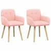 vidaXL Chaises de salle &agrave; manger 2 pc Boucl&eacute; Rose 59 x 56,5 x 85 cm